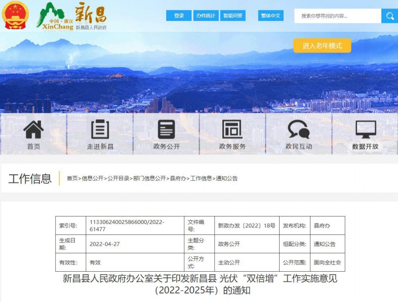 浙江新昌：大力推進(jìn)工商業(yè)建筑屋頂光伏，全縣現(xiàn)有黨政機(jī)關(guān)、事業(yè)單位等公共建筑屋頂實現(xiàn)100%安裝