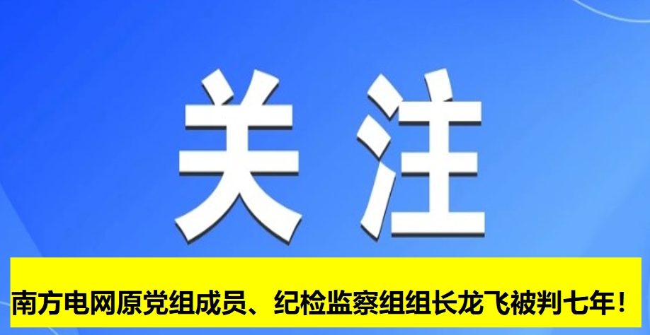 南方電網(wǎng)原黨組成員、紀(jì)檢監(jiān)察組組長(zhǎng)龍飛被判七年！